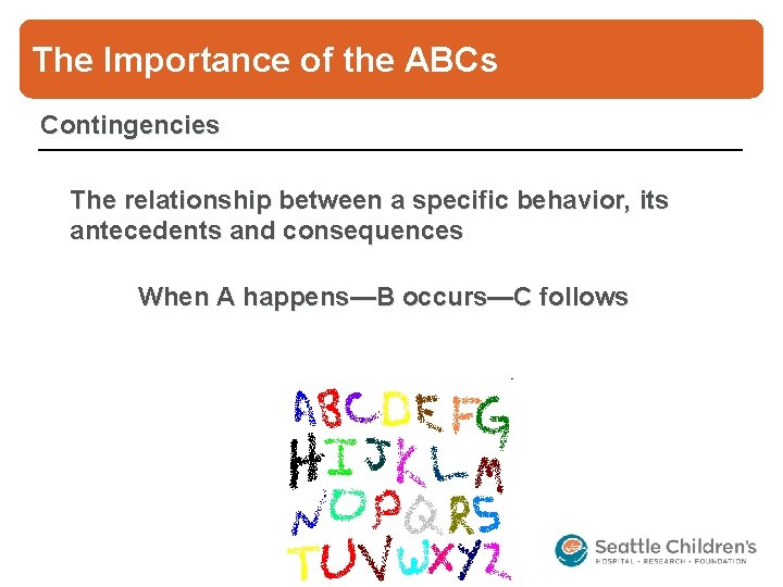 The Importance of the ABCs Contingencies The relationship between a specific behavior, its antecedents