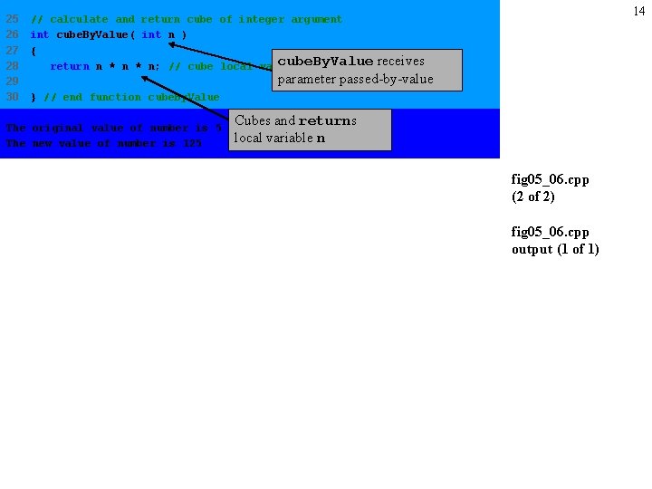 25 26 27 28 29 30 14 // calculate and return cube of integer