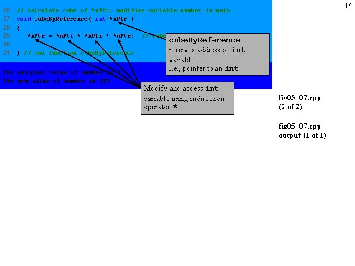 26 27 28 29 30 31 16 // calculate cube of *n. Ptr; modifies