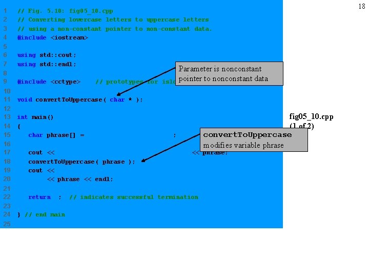 1 2 3 4 // Fig. 5. 10: fig 05_10. cpp // Converting lowercase