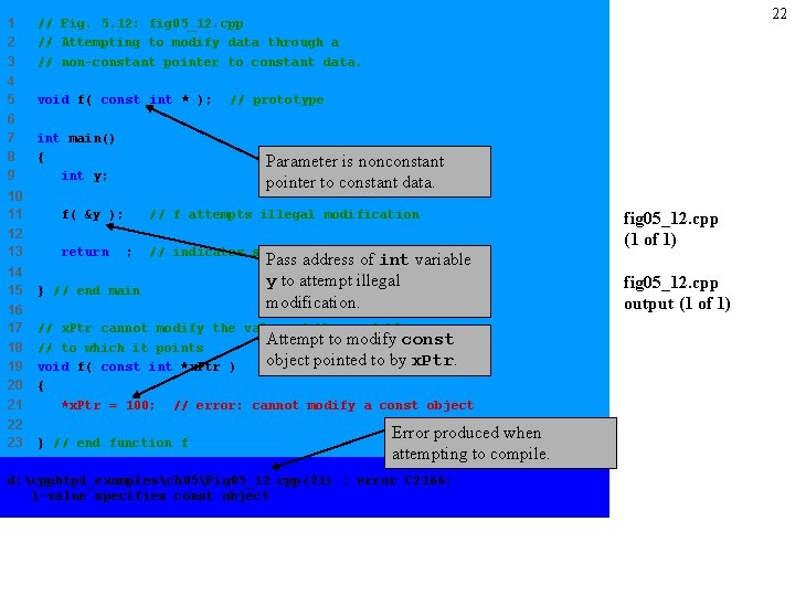 1 2 3 // Fig. 5. 12: fig 05_12. cpp // Attempting to modify