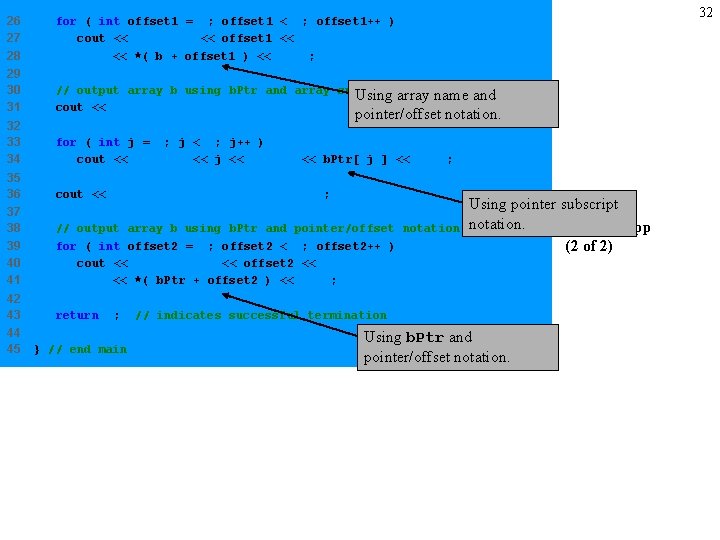 32 26 27 28 for ( int offset 1 = 0; offset 1 <