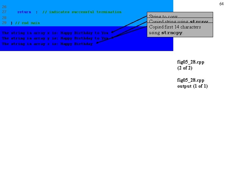 26 27 28 29 64 return 0; // indicates successful termination } // end