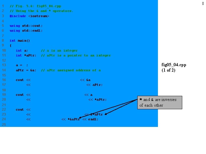 1 2 3 // Fig. 5. 4: fig 05_04. cpp // Using the &