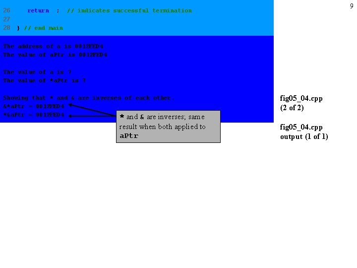 26 27 28 return 0; 9 // indicates successful termination } // end main