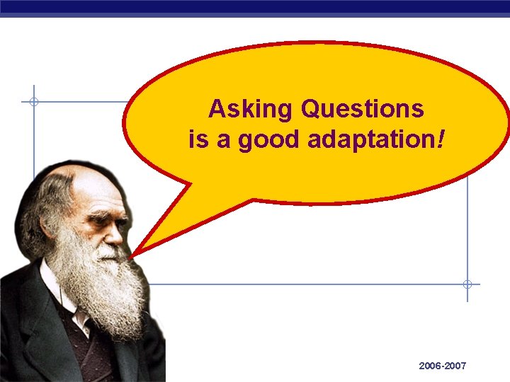 Asking Questions is a good adaptation! Regents Biology 2006 -2007 