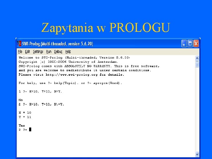 Zapytania w PROLOGU 