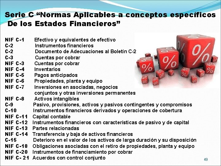 Serie C “Normas Aplicables a conceptos específicos De los Estados Financieros” NIF C-2 C-3
