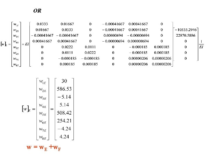 OR w = w. E +w. F 