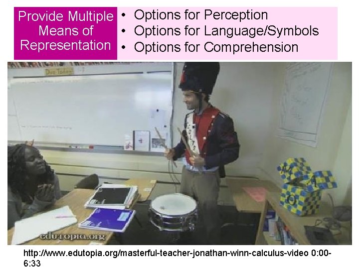 Provide Multiple • Options for Perception Means of • Options for Language/Symbols Representation •