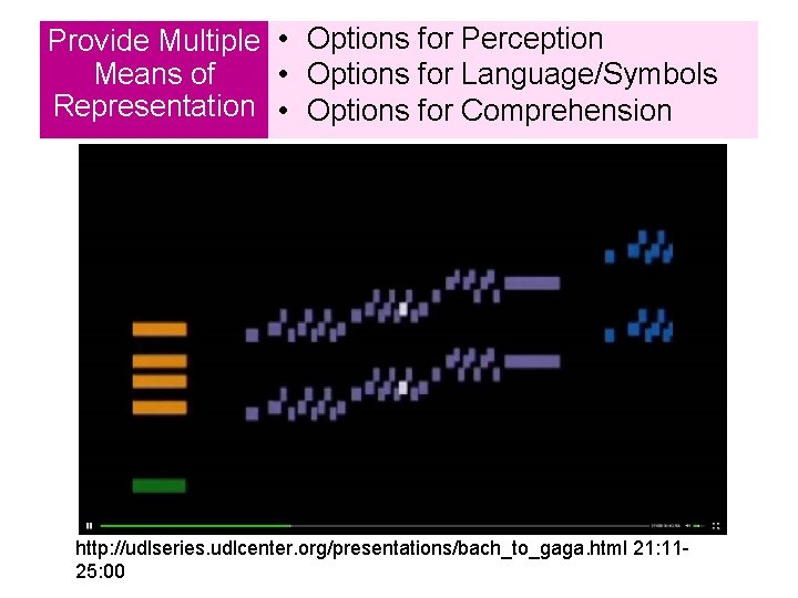 Provide Multiple • Options for Perception Means of • Options for Language/Symbols Representation •