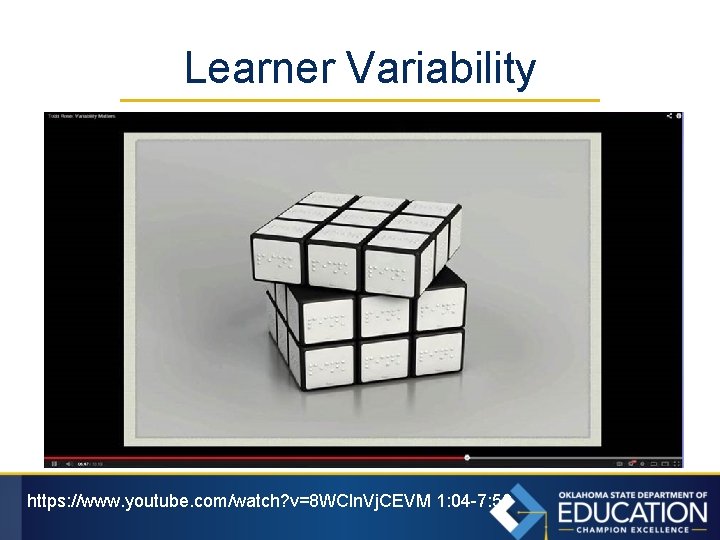Learner Variability https: //www. youtube. com/watch? v=8 WCln. Vj. CEVM 1: 04 -7: 56