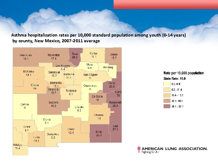 Asthma hospitalization rates per 10, 000 standard population among youth (0 -14 years) by