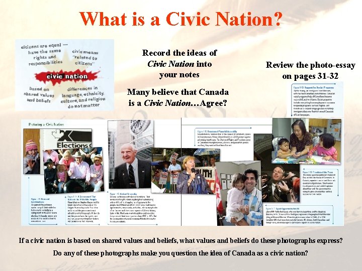 What is a Civic Nation? Record the ideas of Civic Nation into your notes