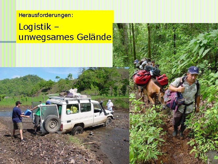 Herausforderungen: Logistik – unwegsames Gelände 
