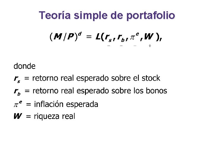Teoría simple de portafolio 