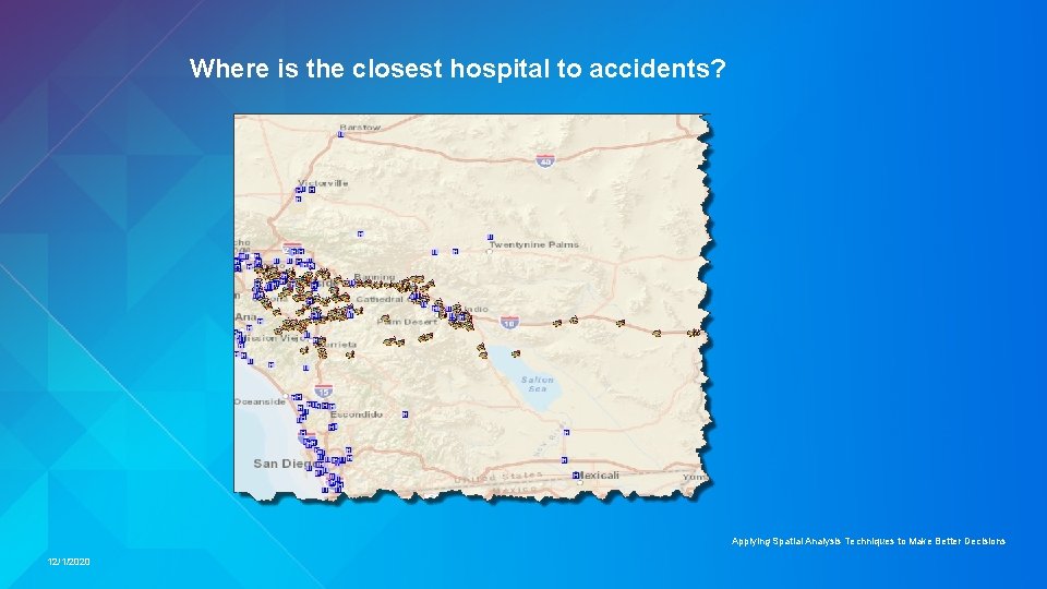 Where is the closest hospital to accidents? Applying Spatial Analysis Techniques to Make Better