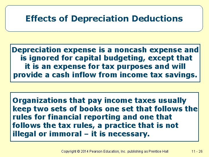 Effects of Depreciation Deductions Depreciation expense is a noncash expense and is ignored for