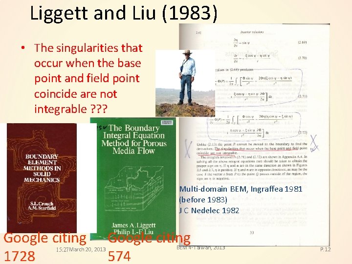 Liggett and Liu (1983) • The singularities that occur when the base point and