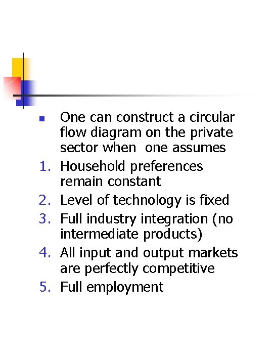 n 1. 2. 3. 4. 5. One can construct a circular flow diagram on