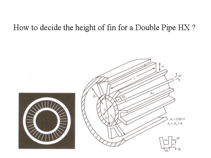 How to decide the height of fin for a Double Pipe HX ? 