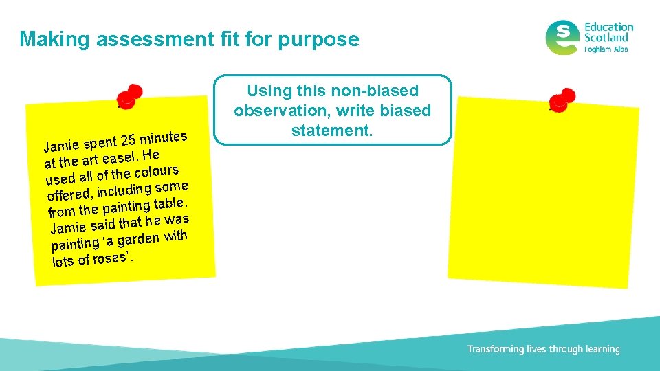Making assessment fit for purpose minutes 5 2 t n e p s ie