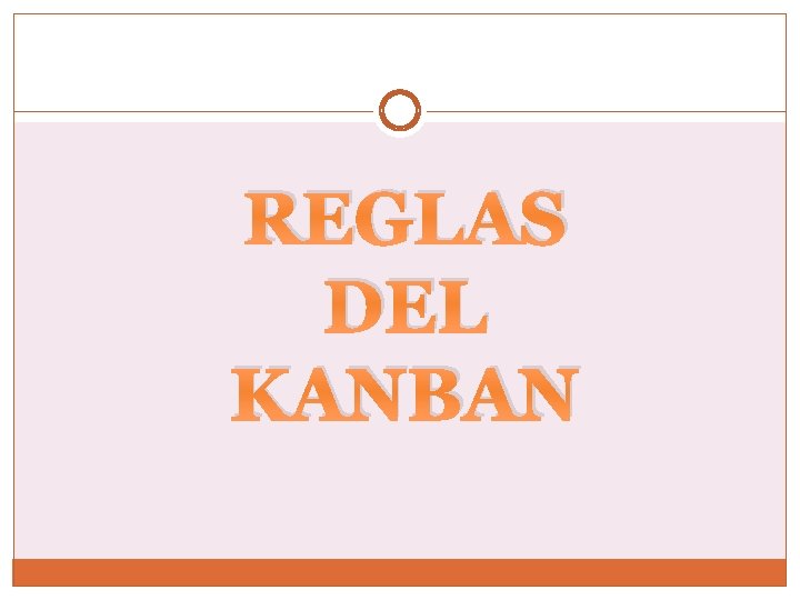REGLAS DEL KANBAN 