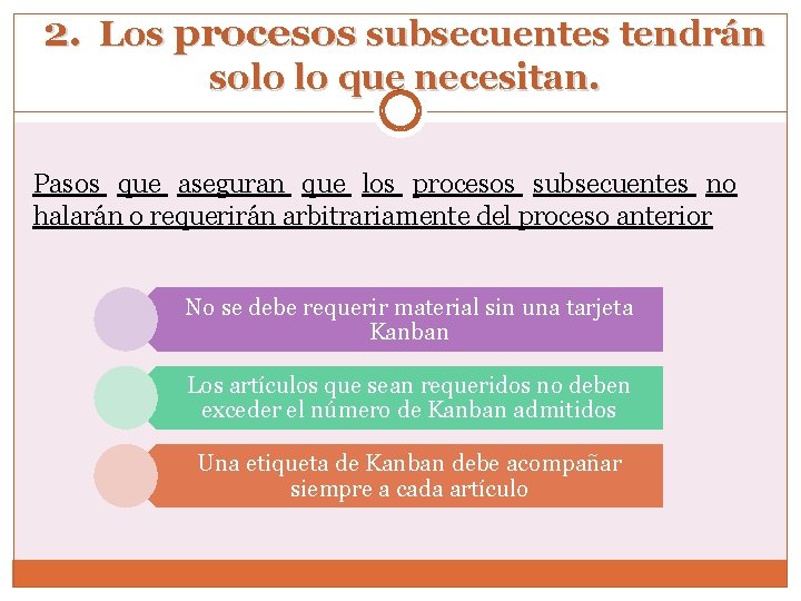 2. Los procesos subsecuentes tendrán solo lo que necesitan. Pasos que aseguran que los