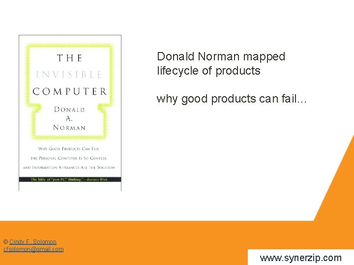 Donald Norman mapped lifecycle of products why good products can fail… © Cindy F.
