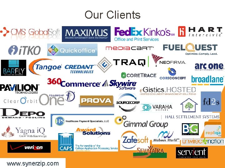 Our Clients www. synerzip. com 