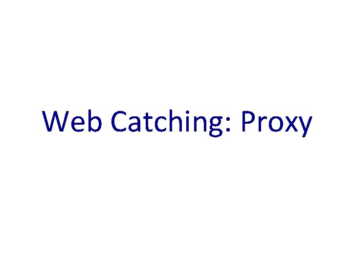 Web Catching: Proxy 