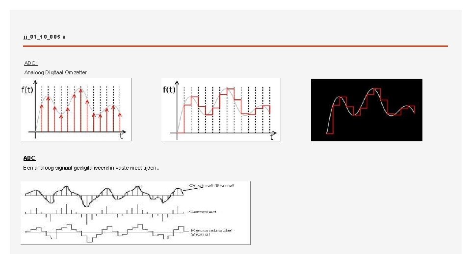 jj_01_10_005 a ADC: Analoog Digitaal Omzetter ADC Een analoog signaal gedigitaliseerd in vaste meet