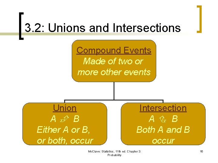 3. 2: Unions and Intersections Compound Events Made of two or more other events