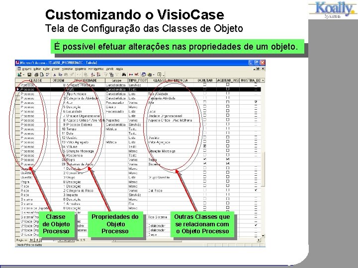 Customizando o Visio. Case Tela de Configuração das Classes de Objeto É possível efetuar