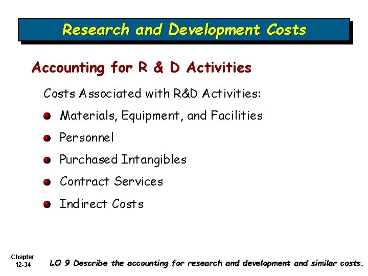 Research and Development Costs Accounting for R & D Activities Costs Associated with R&D