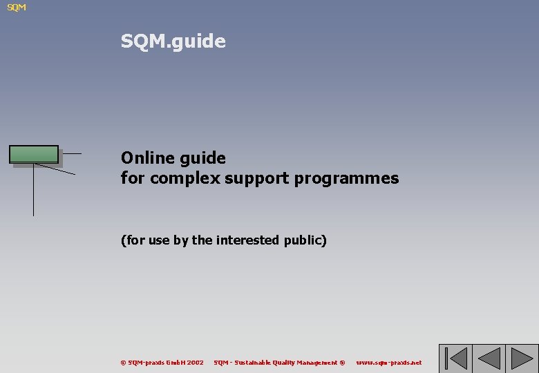 SQM SQM. guide Online guide for complex support programmes (for use by the interested