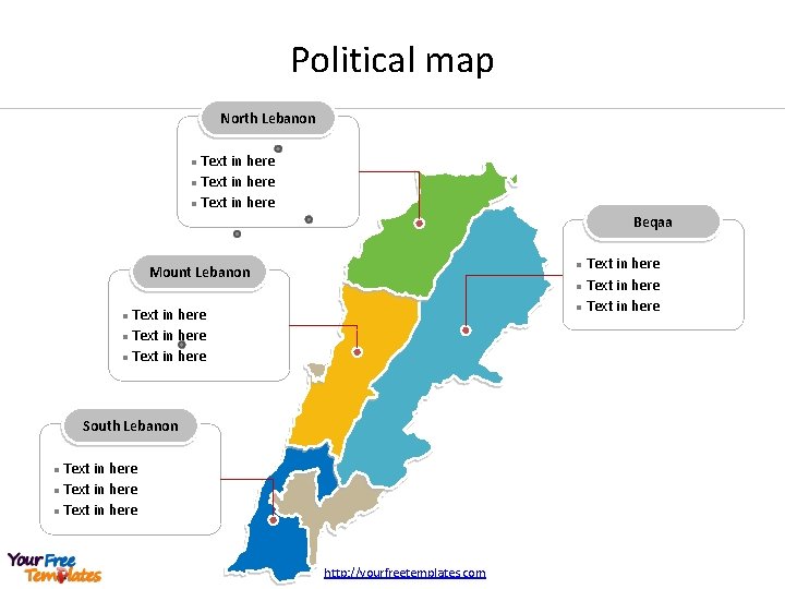 Political map North Lebanon Text in here l Beqaa Text in here l Mount