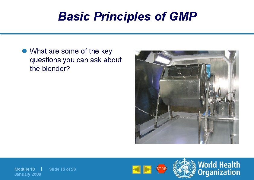 Basic Principles of GMP l What are some of the key questions you can