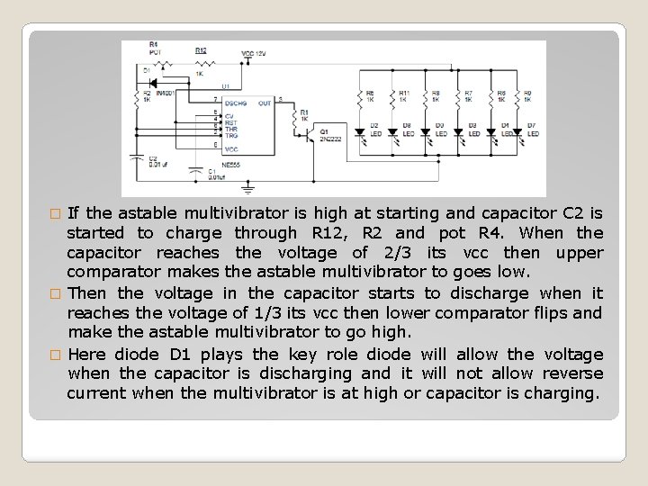 If the astable multivibrator is high at starting and capacitor C 2 is started