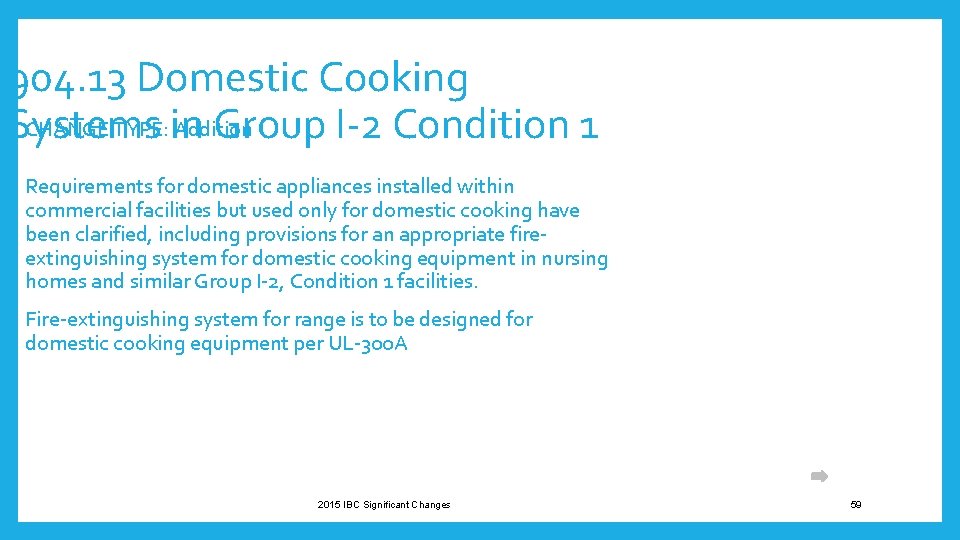 904. 13 Domestic Cooking • CHANGE TYPE: in Addition Systems Group I-2 Condition 1