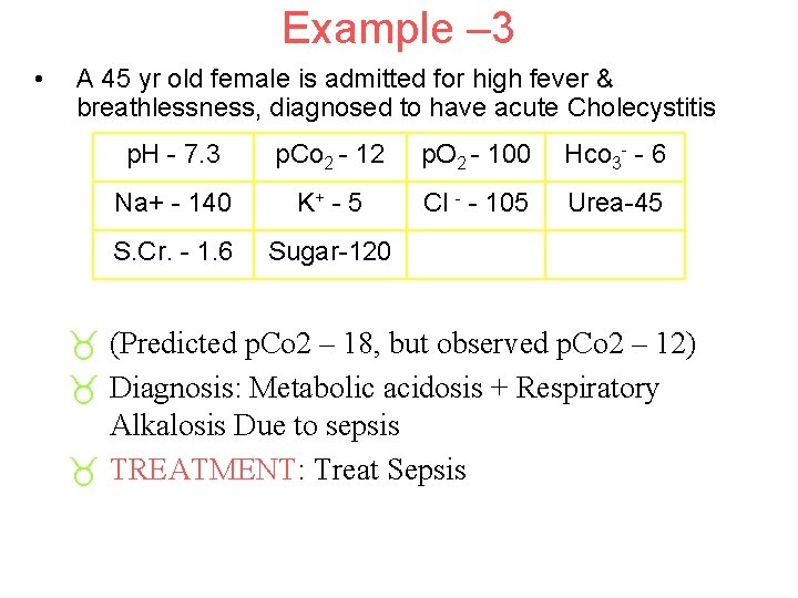 Example – 3 • A 45 yr old female is admitted for high fever