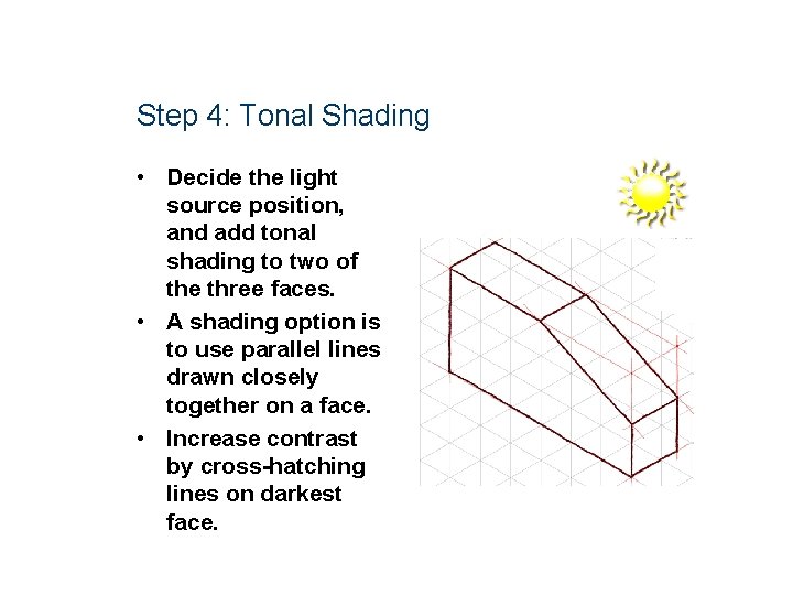 Step 4: Tonal Shading • Decide the light source position, and add tonal shading