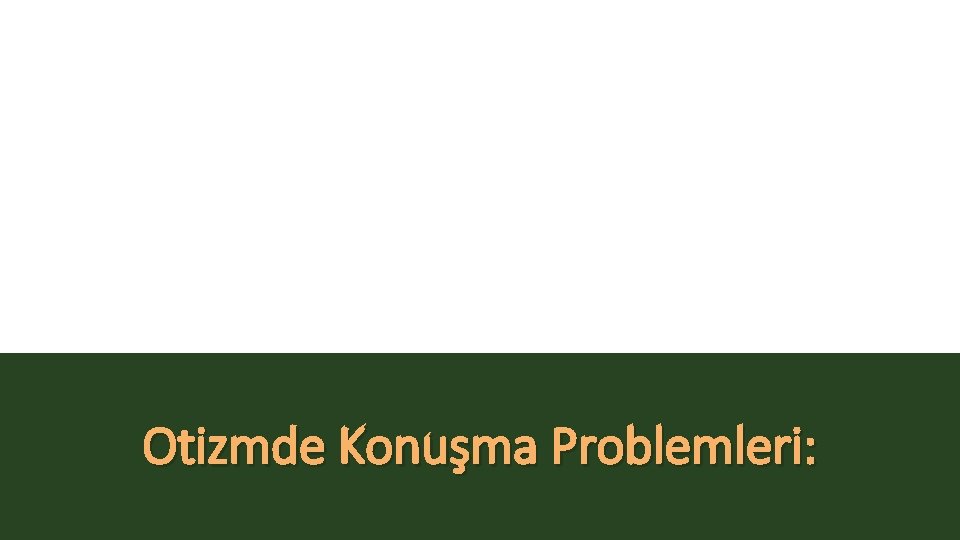 Otizmde Konuşma Problemleri: 