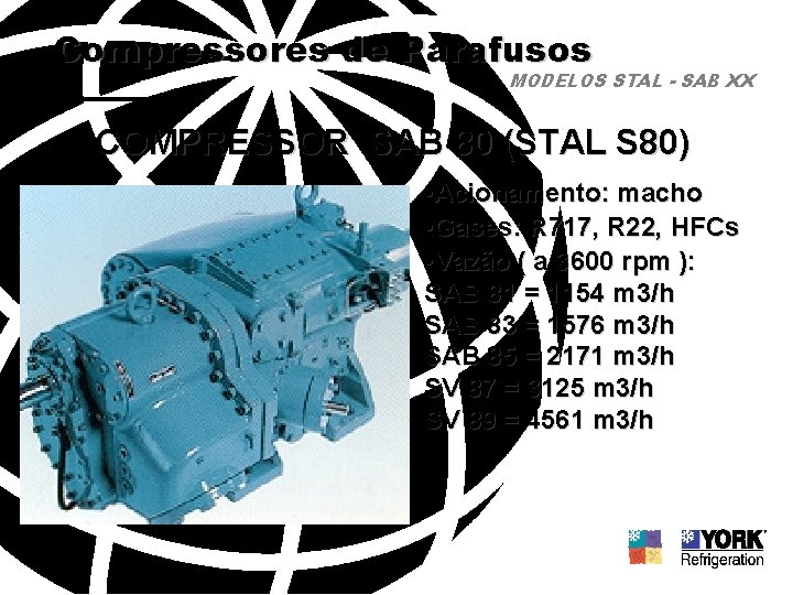 Compressores de Parafusos MODELOS STAL - SAB XX COMPRESSOR SAB 80 (STAL S 80)