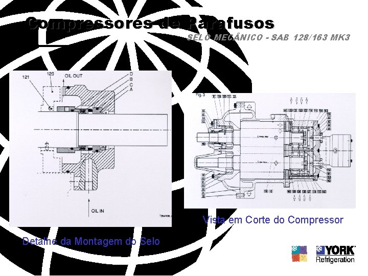 Compressores de Parafusos SELO MEC NICO - SAB 128/163 MK 3 Vista em Corte