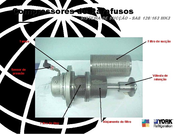 Compressores de Parafusos SISTEMA DE SUCÇÃO - SAB 128/163 MK 3 Tampa Filtro de