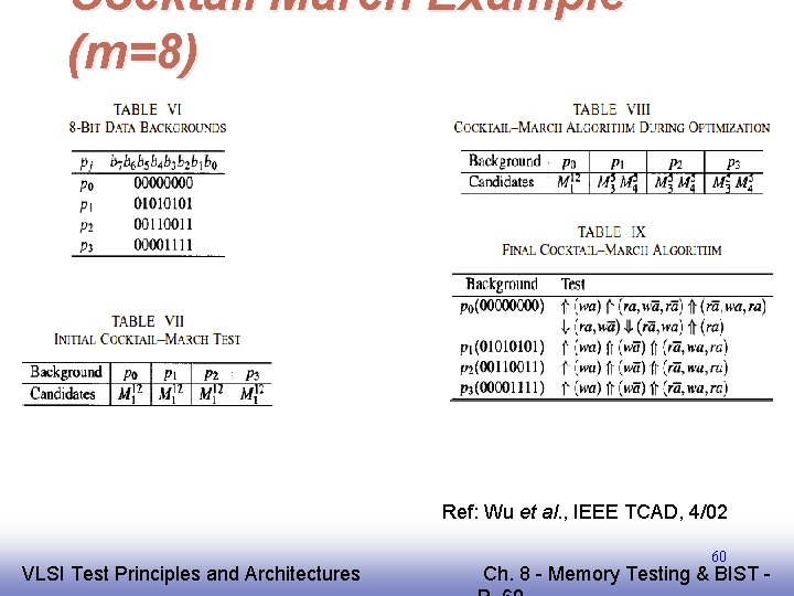 Cocktail March Example (m=8) Ref: Wu et al. , IEEE TCAD, 4/02 EE 141