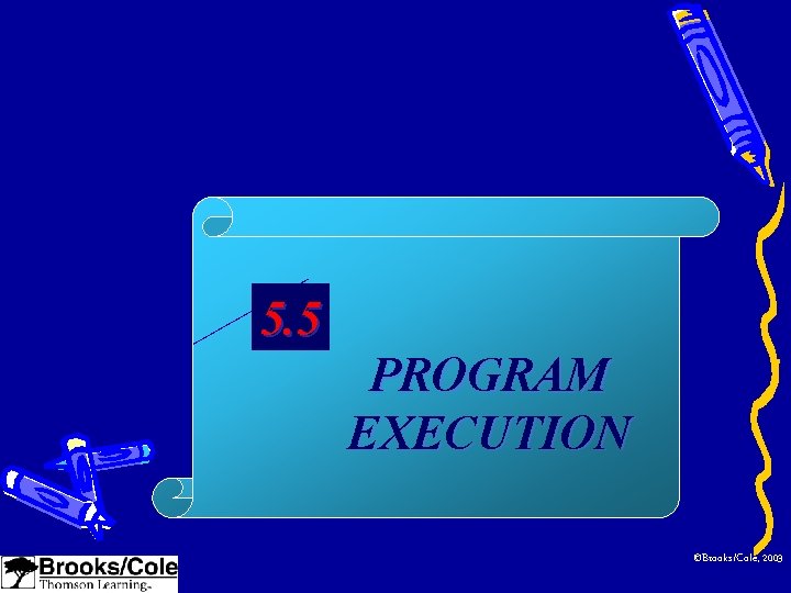 5. 5 PROGRAM EXECUTION ©Brooks/Cole, 2003 