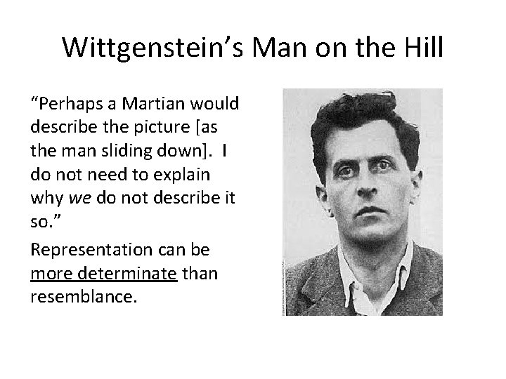 Wittgenstein’s Man on the Hill “Perhaps a Martian would describe the picture [as the