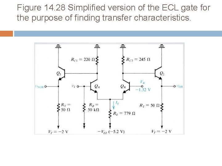 Figure 14. 28 Simplified version of the ECL gate for the purpose of finding